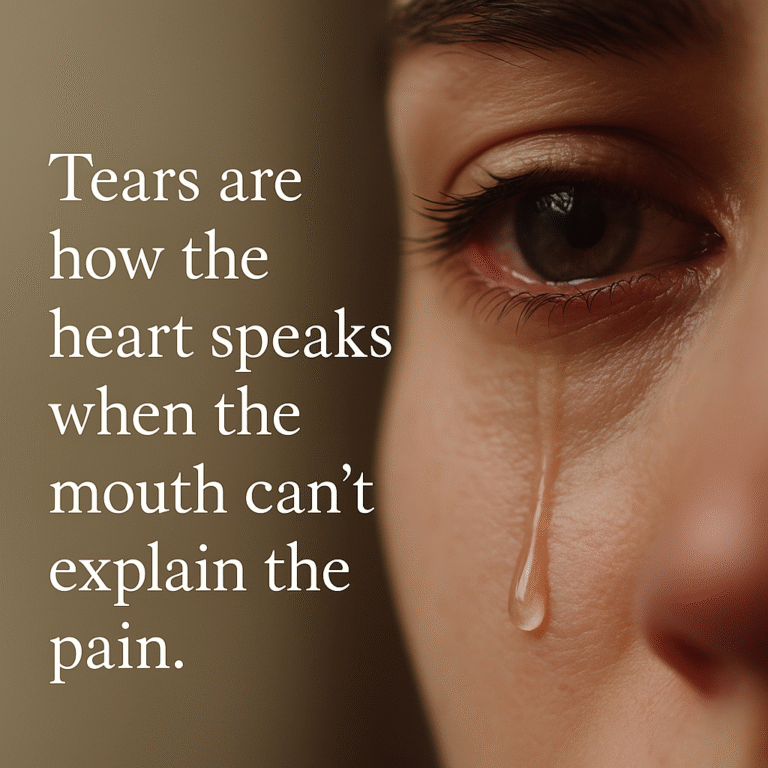 Tears Are How the Heart Speaks When the Mouth Can’t Explain the Pain